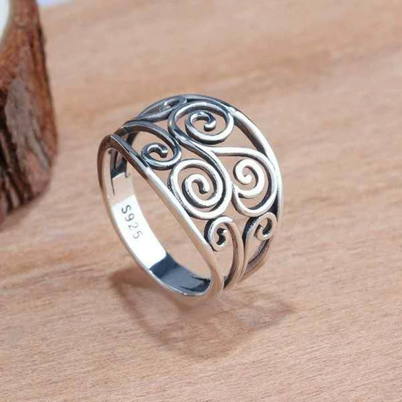 Vintage Geometric Metal Ring With Electroplated Celtic Pattern For Unisex Jewelry Wholesale