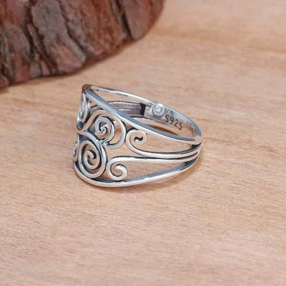 Vintage Geometric Metal Ring With Electroplated Celtic Pattern For Unisex Jewelry Wholesale