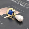 Vintage Geometric Natural Stone Earrings With Silver Ear Posts Electroplated Alloy Jewelry For Women Wholesale
