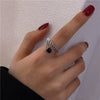 Vintage Geometric Open Ring For Women And Unisex Silver Plated Or Gold Plated Diamond Encrusted Retro Crafted Adjustable Finger Ring