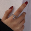 Vintage Geometric Open Ring For Women And Unisex Silver Plated Or Gold Plated Diamond Encrusted Retro Crafted Adjustable Finger Ring