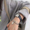 Vintage Geometric Portrait Chain Bracelet For Women And Men Alloy Electroplated Double Layer O Ring Buckle Bracelet