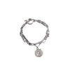 Vintage Geometric Portrait Chain Bracelet For Women And Men Alloy Electroplated Double Layer O Ring Buckle Bracelet