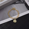Vintage Geometric Portrait Chain Bracelet For Women And Men Alloy Electroplated Double Layer O Ring Buckle Bracelet