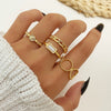 Vintage Geometric Round Turquoise Metal Ring Inlaid With Artificial Gemstones And Semiprecious Stones Gold Plated