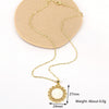 Vintage Geometric Shell Pendant Necklace With Micro Inlaid Zircon And Mixed Gem Inlay Water Wave Chain Religious Jewelry