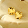Vintage Geometric Stainless Steel And Titanium Steel Electroplated Irregular Pleated Earrings For Women