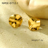 Vintage Geometric Stainless Steel And Titanium Steel Electroplated Irregular Pleated Earrings For Women