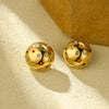 Vintage Geometric Stainless Steel Earrings With Electroplating Design