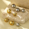 Vintage Geometric Stainless Steel Earrings With Electroplating Design