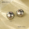 Vintage Geometric Stainless Steel Earrings With Electroplating Design
