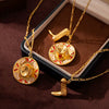Vintage Geometric Titanium Steel Cowboy Boots Pendant Necklace For Women With Gold Plated Electroplating