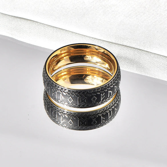 Vintage Geometric U Shape Titanium Steel Electroplated Ring