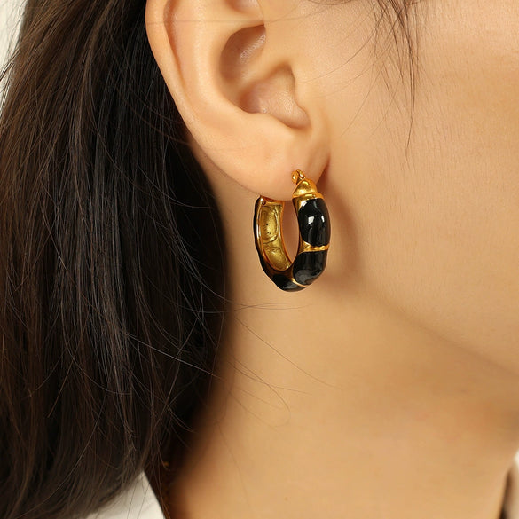 Vintage Geometric U Shape 316L Stainless Steel Goldplated Electroplated Women's Earrings