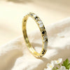 Vintage Glazed Diamondencrusted Goldplated Open Bangle Bracelet With Elegant Geometric Design