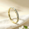 Vintage Glazed Diamondencrusted Goldplated Open Bangle Bracelet With Elegant Geometric Design