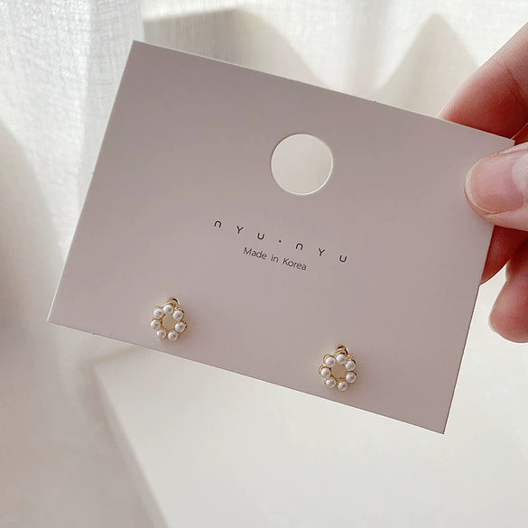 Vintage Gold Plated Silver Needle Earrings With Heart Flower Leaves Geometric Pattern And Dripping Oil Design For Women