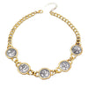 Vintage Goldtone Geometric Coin Jewelry Set With Electroplated Alloy Necklace Earrings And Bracelet For Women