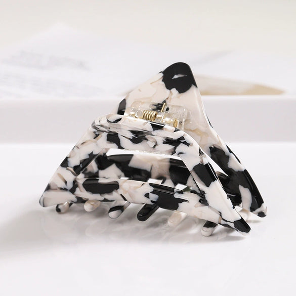 Vintage Handmade Acrylic Acetate Triangle Ponytail Hair Clip For Women Stylish Hair Accessory