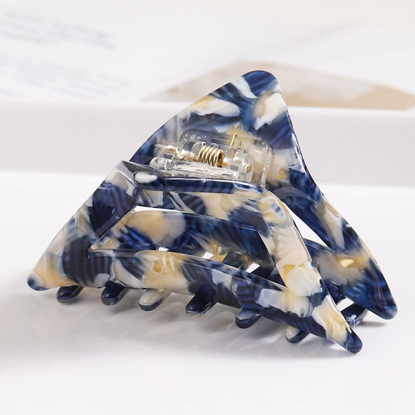 Vintage Handmade Acrylic Acetate Triangle Ponytail Hair Clip For Women Stylish Hair Accessory