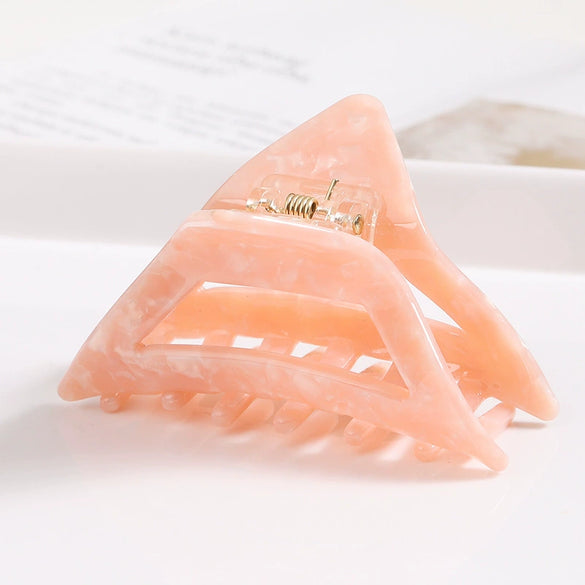 Vintage Handmade Acrylic Acetate Triangle Ponytail Hair Clip For Women Stylish Hair Accessory