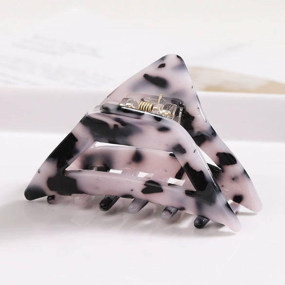 Vintage Handmade Acrylic Acetate Triangle Ponytail Hair Clip For Women Stylish Hair Accessory