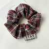 Vintage Handmade Mixed Material Plaid Hair Accessories Hair Ring Hair Rope