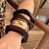 Vintage Handmade Wooden Bracelet With Geometric Style