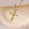 Vintage Hip Hop Style Geometric Cross Pendant Necklace Copper Electroplating Box Chain