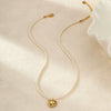 Vintage Imitation Pearl Love Pendant Necklace Stainless Steel Electroplated Geometric Style For Women