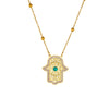 Vintage Inlaid Blue Turquoise Hollow Palm Pattern Stainless Steel Necklace Earrings Suit For Girls With Electroplating