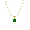 Vintage Inlaid Emerald Zircon Titanium Steel Necklace Wholesale Gooddiy