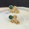 Vintage Irregular Flower Earrings Electroplated Copper Floral Earrings With Silver Ear Pins Wholesale