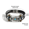 Vintage Leather Bracelet Geometric Style Electroplating Unisex