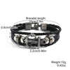 Vintage Leather Bracelet Geometric Style Electroplating Unisex