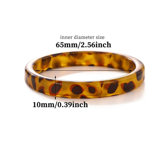 Vintage Leopard Print Resin Bracelet For Women With Delicate Tortoiseshell Pattern And Elegant Simple Statement Style