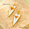 Vintage Love Water Drop Geometric Dried Flower Oil Drop Pendant Earrings Stainless Steel Jewelry Electroplated