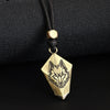 Vintage Metal Alloy Necklace With Wolf Head Letter Pendant Seiko Design Geometric Style For Men And Women