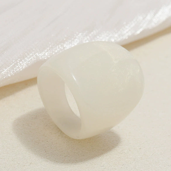 Vintage Minimalist Geometric Acrylic Resin Ring Elegant Trendy Unisex Fashion Ring