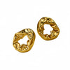 Vintage Minimalist Irregular Lava Fold Stainless Steel Electroplated Women's Earrings