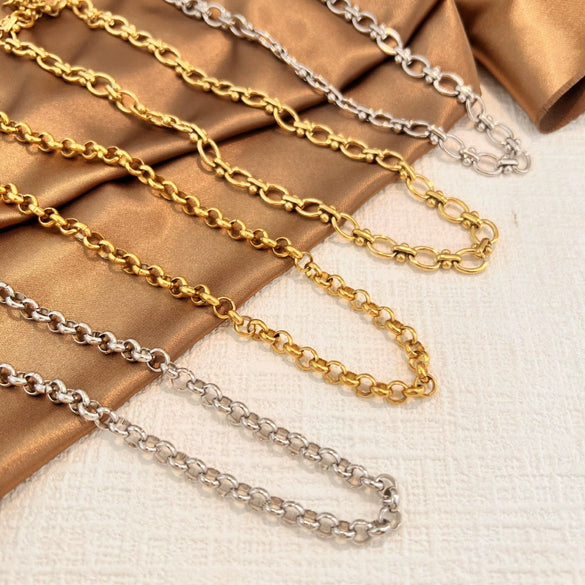 Vintage Minimalist Stainless Steel Ushaped Cross Chain Necklace With Electroplated Titanium Steel Pendant Unisex Jewelry