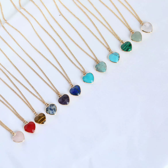 Vintage Natural Stone Crystal Pendant Necklace With Geometric Pattern Copper Oshaped Chain Electroplated