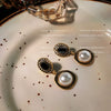 Vintage Palace Style Geometric Imitation Pearl Earrings For Women Electroplated Copper Stud Earrings With Silver Pin