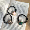 Vintage Pearl Handmade Hair Rings For Women With Fourleaf Clover Design And High Elasticity