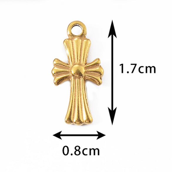 Vintage Personality Cross Pendant Stainless Steel Oil Pressure Rose Embossed Electroplated Accessories