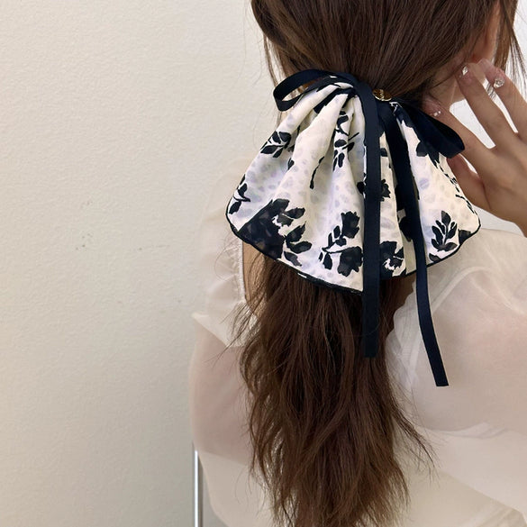 Vintage Printed Hair Rope Ribbon For Women Handmade Fabric