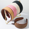 Vintage Pu Leather Geometric Woven Widebrimmed Women's Hair Hoop Hair Accessories