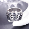 Vintage Punk Geometric Titanium Steel Ring With Electroplated Finish Unisex Fashion Jewelry Accessory