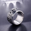 Vintage Punk Geometric Titanium Steel Ring With Electroplated Finish Unisex Fashion Jewelry Accessory