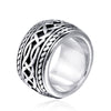Vintage Punk Geometric Titanium Steel Ring With Electroplated Finish Unisex Fashion Jewelry Accessory